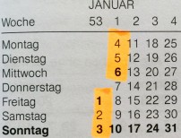 Bild eines Kalenders